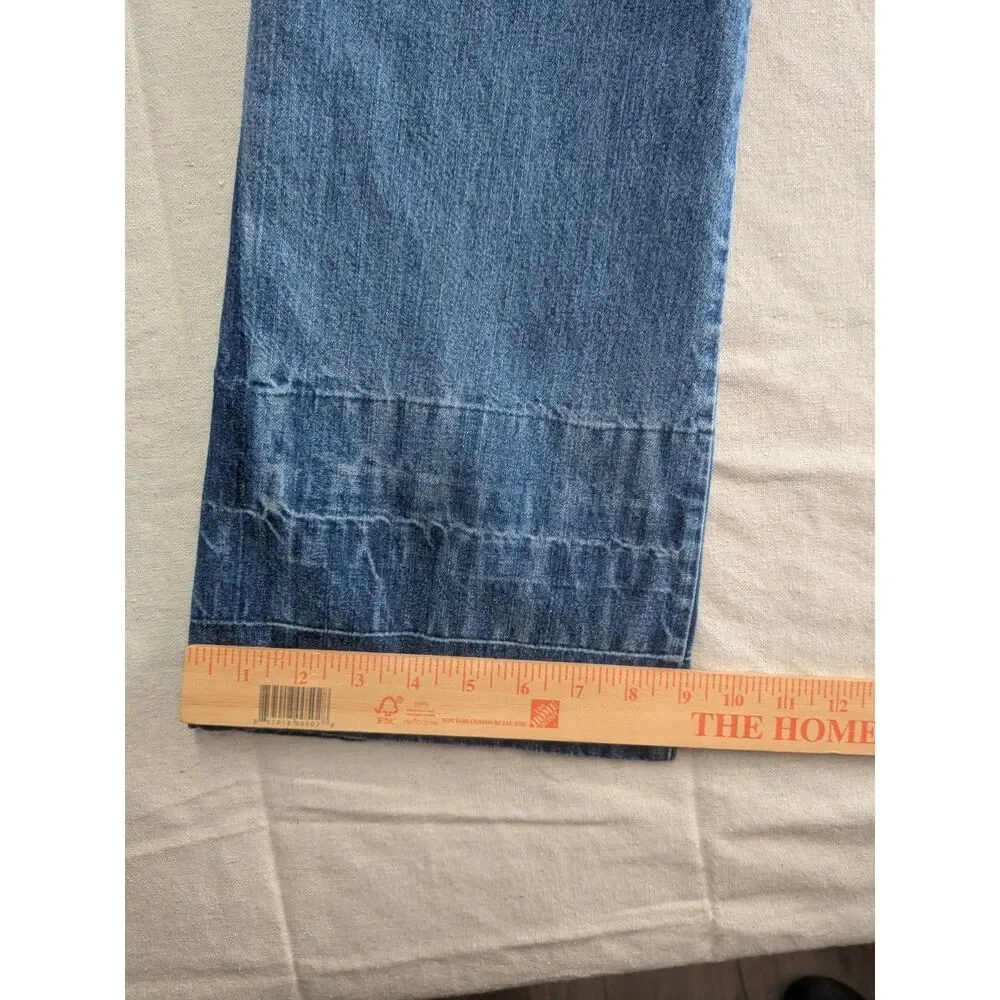 No Boundaries Juniors 11 Y2K Flower Power Embroidered Wide Leg Jeans 100% Cotton